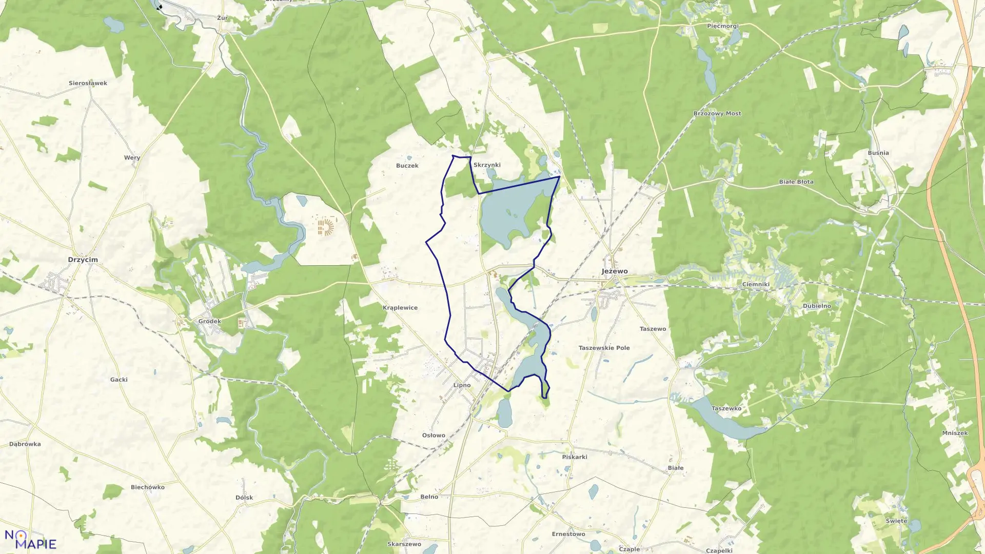 Mapa obrębu Laskowice w gminie Jeżewo